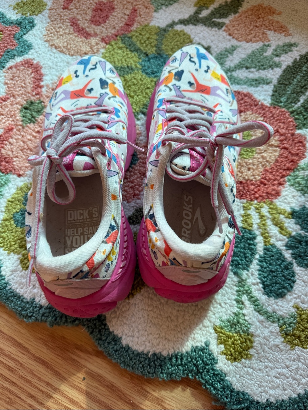 Brooks Adrenaline GTS 21 Unity Running Shoes Pink Print Women's 7 B - Picture 7 of 15
